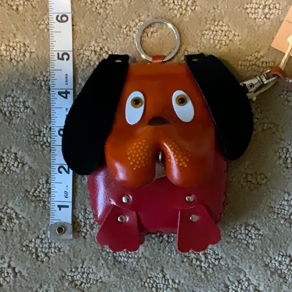 NEW Leather Dog Coin Purse Wristlet w Strap - Picture 6 of 7